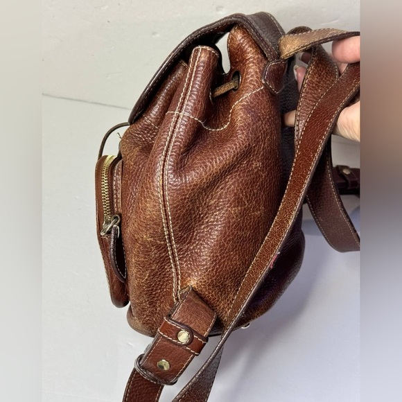 BURBERRY Vintage Brown Leather Small Backpack - Picture 7 of 16